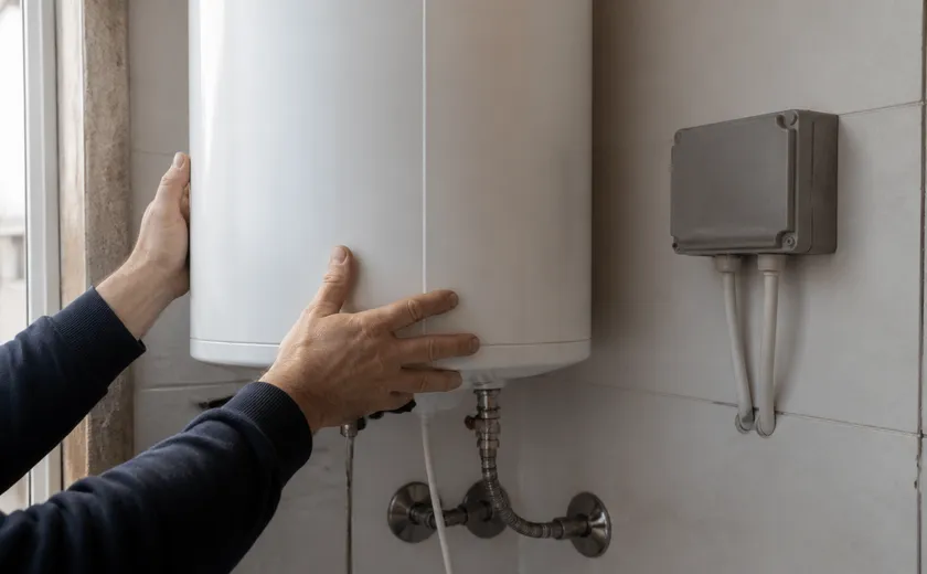 Sustitución de un termo eléctrico en el cuarto de instalaciones de una vivienda en Murcia