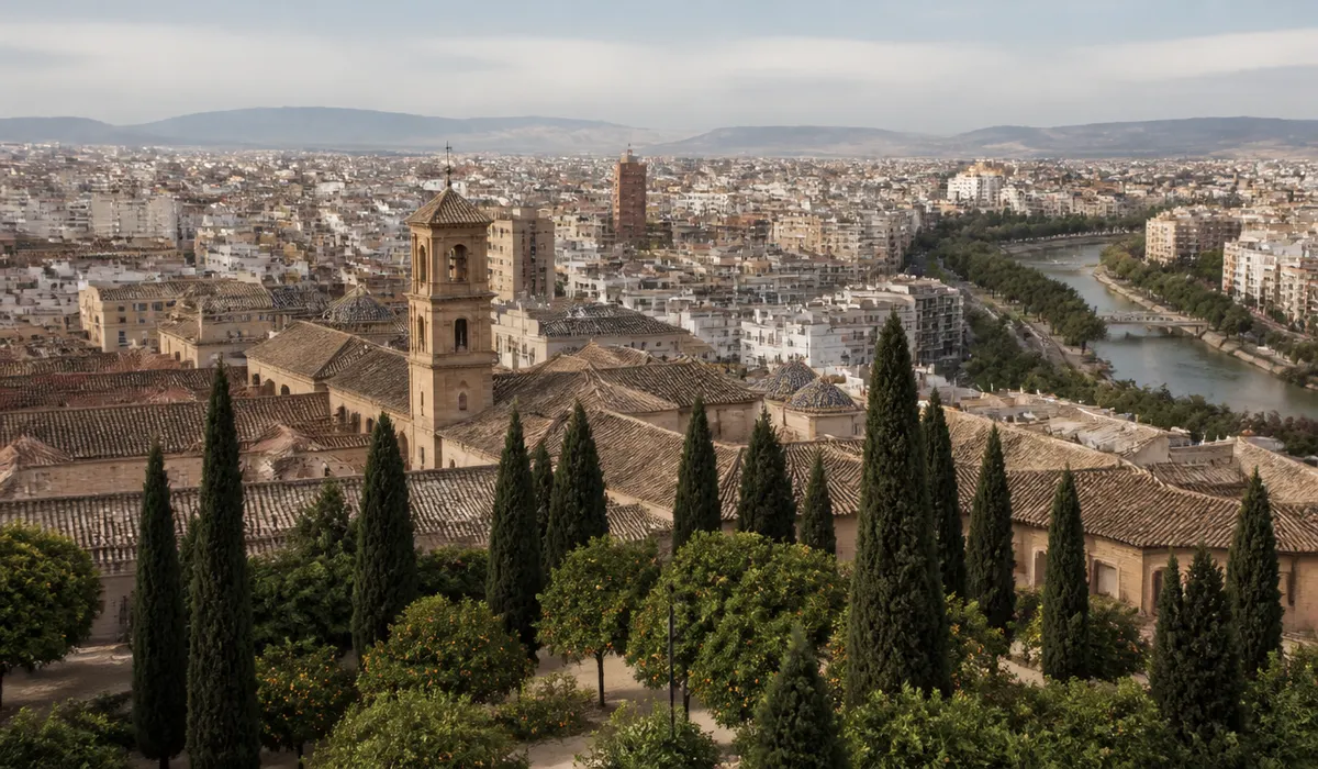 Tejados y calles de una ciudad mediterránea como Murcia, zona de trabajo del fontanero